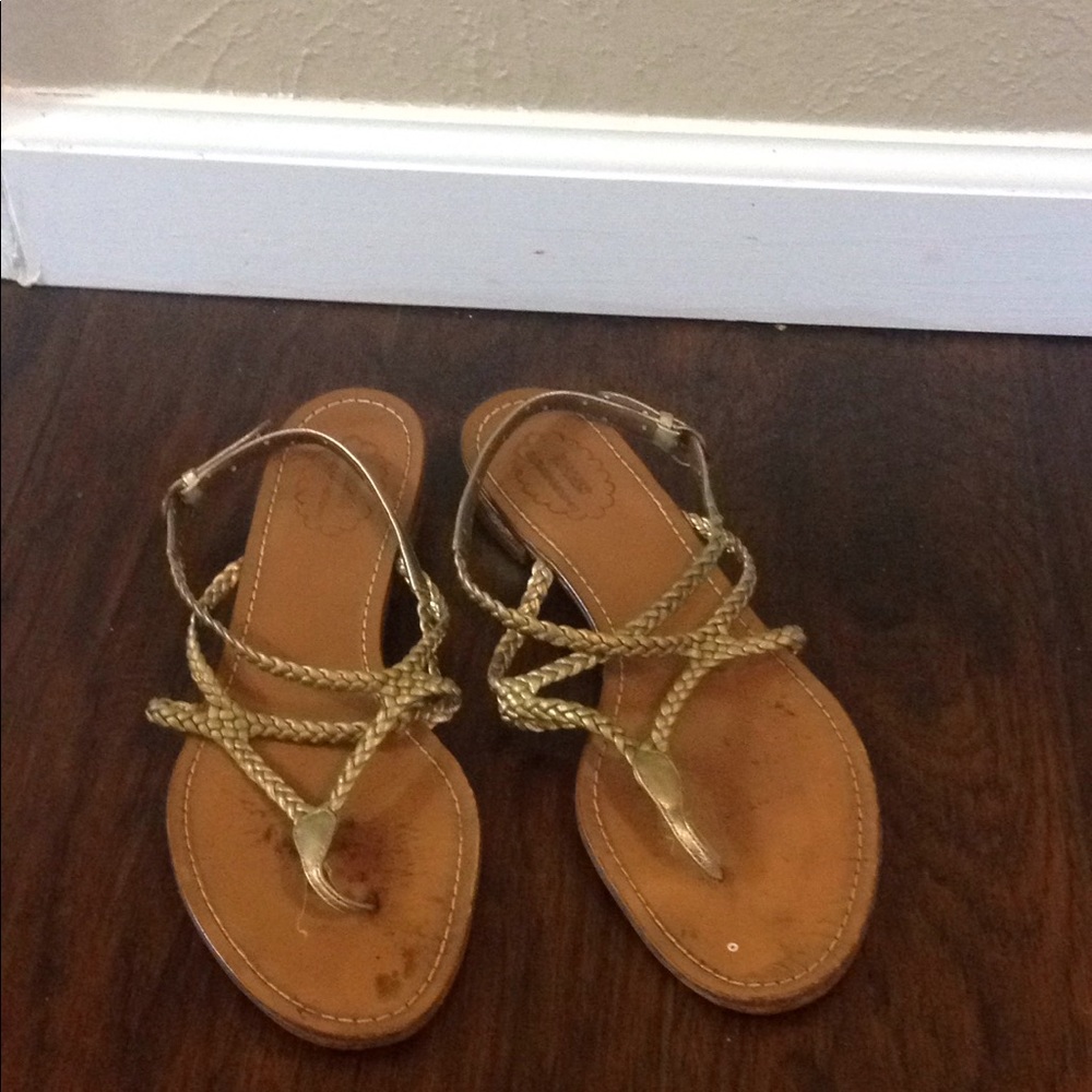 Moschino CheapandChic Gold Braided Sandals